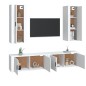Set di Mobili Porta TV 4 pz Bianco in Legno Multistrato Set di Mobili Porta TV 4 pz Bianco in Legno Multistrato