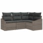 vidaXL Set da pranzo da giardino 4 pezzi con cuscini in rattan grigio vidaXL Set da pranzo da giardino 4 pezzi con cuscini in rattan grigio