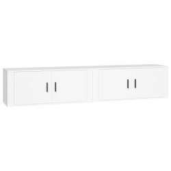 Mobili Porta TV a Parete 2 pz Bianco 100x34,5x40 cm