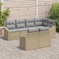 vidaXL Set da pranzo da giardino in 7 pezzi con cuscini grigio chiaro in rattan sintetico vidaXL Set da pranzo da giardino in 7 pezzi con cuscini grigio chiaro in rattan sintetico
