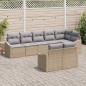 vidaXL Set da Pranzo da Giardino 8 Pezzi con Cuscini Beige in Polyrattan vidaXL Set da Pranzo da Giardino 8 Pezzi con Cuscini Beige in Polyrattan