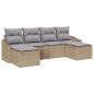 vidaXL Set da Pranzo da Giardino con 6 pezzi e cuscini beige in rattan sintetico vidaXL Set da Pranzo da Giardino con 6 pezzi e cuscini beige in rattan sintetico
