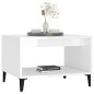 Tavolino da Salotto Bianco Lucido 60x50x40 cm Legno Multistrato