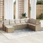 vidaXL Set da pranzo da giardino 8 pezzi con cuscini beige in rattan sintetico vidaXL Set da pranzo da giardino 8 pezzi con cuscini beige in rattan sintetico