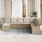 vidaXL Set da pranzo da giardino 8 pezzi con cuscini beige in rattan sintetico vidaXL Set da pranzo da giardino 8 pezzi con cuscini beige in rattan sintetico