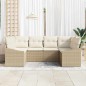 vidaXL Set di Divano da Giardino 6 Pezzi con Cuscini Beige in Polyrattan vidaXL Set di Divano da Giardino 6 Pezzi con Cuscini Beige in Polyrattan