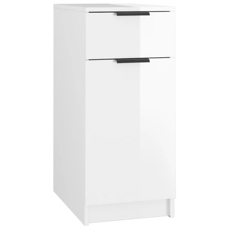 Armadietto da Scrivania Bianco Lucido 33,5x50x75 cm Legno