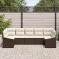vidaXL Set Giardino Modulare 7 Pezzi con Cuscini - Polyrattan Marrone vidaXL Set Giardino Modulare 7 Pezzi con Cuscini - Polyrattan Marrone