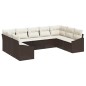 vidaXL Set da Pranzo da Giardino 9 Pezzi con Cuscini in Rattan Polivinilico Marrone vidaXL Set da Pranzo da Giardino 9 Pezzi con Cuscini in Rattan Polivinilico Marrone