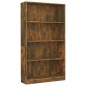 Libreria a 4 Ripiani Rovere Fumo 80x24x142 cm Legno Multistrato Libreria a 4 Ripiani Rovere Fumo 80x24x142 cm Legno Multistrato