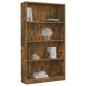 Libreria a 4 Ripiani Rovere Fumo 80x24x142 cm Legno Multistrato Libreria a 4 Ripiani Rovere Fumo 80x24x142 cm Legno Multistrato