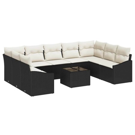 vidaXL Set da Pranzo da Giardino in 9 Pezzi con Cuscini in Rattan Poliestere Marrone