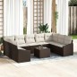 vidaXL Set da Pranzo da Giardino 10 Pezzi con Cuscini in Rattan Sintetico Marrone vidaXL Set da Pranzo da Giardino 10 Pezzi con Cuscini in Rattan Sintetico Marrone