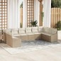 vidaXL Set da Pranzo per Giardino da 10 Pezzi con Cuscini Beige in Rattan Sintetico vidaXL Set da Pranzo per Giardino da 10 Pezzi con Cuscini Beige in Rattan Sintetico