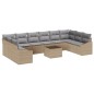 vidaXL Set da Pranzo da Giardino 11 Pezzi con Cuscini in Rattan Sintetico Nero vidaXL Set da Pranzo da Giardino 11 Pezzi con Cuscini in Rattan Sintetico Nero