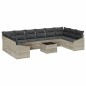 vidaXL Set da pranzo da giardino in 11 pezzi con cuscini in rattan grigio