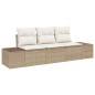 vidaXL Set di divano da giardino a 3 pezzi con cuscini beige in rattan vidaXL Set di divano da giardino a 3 pezzi con cuscini beige in rattan