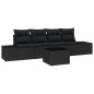 vidaXL Set divani da giardino 5 pezzi con cuscini in rattan sintetico nero. vidaXL Set divani da giardino 5 pezzi con cuscini in rattan sintetico nero.