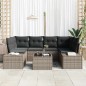 vidaXL Set di divani da giardino 7 pezzi con cuscini grigi in rattan sintetico vidaXL Set di divani da giardino 7 pezzi con cuscini grigi in rattan sintetico