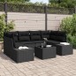 vidaXL Set divani da giardino 7 pezzi con cuscini neri in rattan sintetico vidaXL Set divani da giardino 7 pezzi con cuscini neri in rattan sintetico