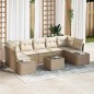 vidaXL Set divano da giardino 8 pezzi con cuscini beige in polirattan vidaXL Set divano da giardino 8 pezzi con cuscini beige in polirattan