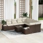 vidaXL Set di divani da giardino 9 pezzi con cuscini marroni in rattan sintetico vidaXL Set di divani da giardino 9 pezzi con cuscini marroni in rattan sintetico
