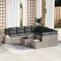 vidaXL Set Divano da Giardino 9 Pezzi con Cuscini Grigio Chiaro in Rattan Sintetico vidaXL Set Divano da Giardino 9 Pezzi con Cuscini Grigio Chiaro in Rattan Sintetico