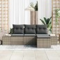 vidaXL Set Divano da Giardino 4 Pezzi con Cuscini Grigio in Rattan Sintetico vidaXL Set Divano da Giardino 4 Pezzi con Cuscini Grigio in Rattan Sintetico
