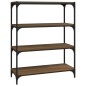 Libreria rovere marrone 80x33x100cm Legno Multistrato e Acciaio Libreria rovere marrone 80x33x100cm Legno Multistrato e Acciaio