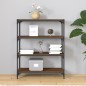 Libreria rovere marrone 80x33x100cm Legno Multistrato e Acciaio Libreria rovere marrone 80x33x100cm Legno Multistrato e Acciaio