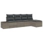 vidaXL Set di divani da giardino da 5 pezzi con cuscini in rattan grigio. vidaXL Set di divani da giardino da 5 pezzi con cuscini in rattan grigio.