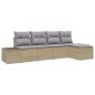 vidaXL Set di divani da giardino 5 pezzi con cuscini in rattan sintetico beige vidaXL Set di divani da giardino 5 pezzi con cuscini in rattan sintetico beige