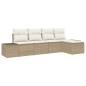 vidaXL Set da giardino di 5 pezzi con cuscini in rattan sintetico beige vidaXL Set da giardino di 5 pezzi con cuscini in rattan sintetico beige