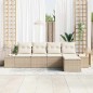 vidaXL Set da giardino di 5 pezzi con cuscini in rattan sintetico beige vidaXL Set da giardino di 5 pezzi con cuscini in rattan sintetico beige