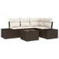 vidaXL Set di divani da giardino in 5 pezzi con cuscini grigi in poly rattan. vidaXL Set di divani da giardino in 5 pezzi con cuscini grigi in poly rattan.