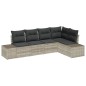 vidaXL Set di divani da giardino a 5 pezzi con cuscini grigio chiaro in rattan sintetico vidaXL Set di divani da giardino a 5 pezzi con cuscini grigio chiaro in rattan sintetico