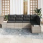 vidaXL Set di divani da giardino a 5 pezzi con cuscini grigio chiaro in rattan sintetico vidaXL Set di divani da giardino a 5 pezzi con cuscini grigio chiaro in rattan sintetico