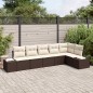 vidaXL Set da giardino con divano a 6 pezzi e cuscini marroni in rattan sintetico vidaXL Set da giardino con divano a 6 pezzi e cuscini marroni in rattan sintetico