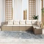 vidaXL Set giardino 6 pezzi con cuscini in rattan sintetico beige vidaXL Set giardino 6 pezzi con cuscini in rattan sintetico beige