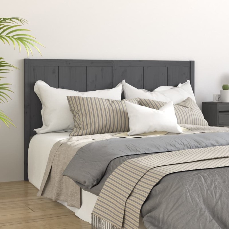 Testiera per Letto Grigia 155,5x4x100 cm Legno Massello di Pino Testiera per Letto Grigia 155,5x4x100 cm Legno Massello di Pino