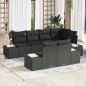 vidaXL Set da Giardino 7 Pezzi con Cuscini in Rattan Nero vidaXL Set da Giardino 7 Pezzi con Cuscini in Rattan Nero
