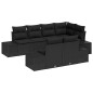 vidaXL Set da Giardino 7 Pezzi con Cuscini in Rattan Nero vidaXL Set da Giardino 7 Pezzi con Cuscini in Rattan Nero