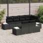 vidaXL Set da Giardino 7 Pezzi con Cuscini in Rattan Nero vidaXL Set da Giardino 7 Pezzi con Cuscini in Rattan Nero