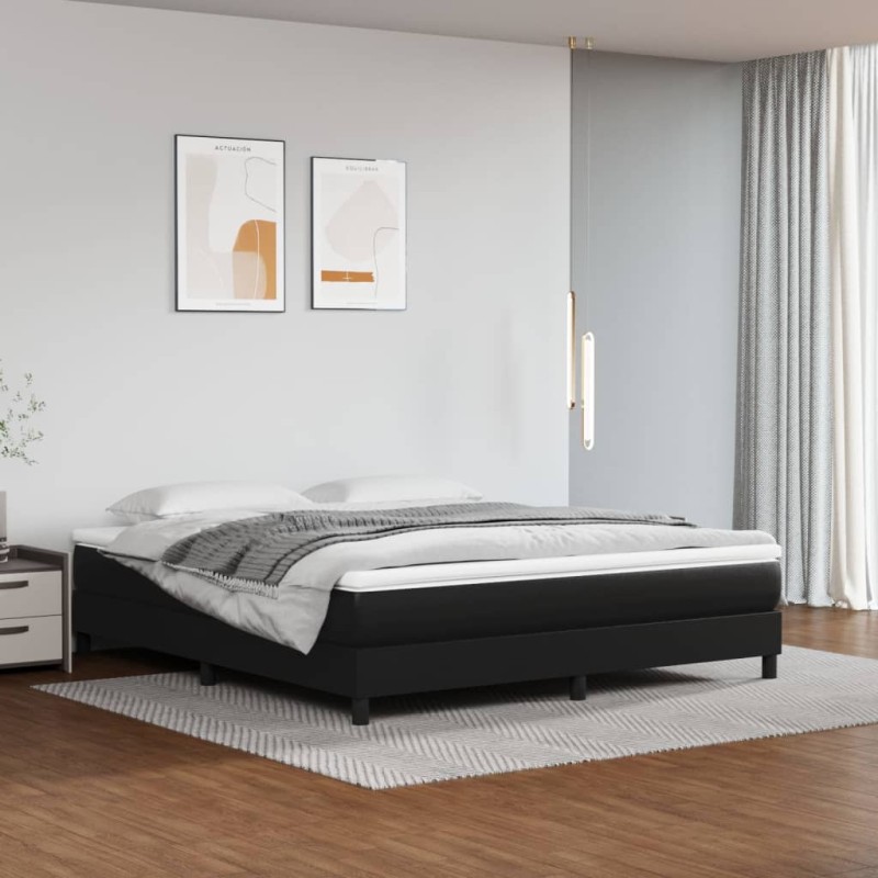 Materasso a Molle Nero 160x200x20 cm in Similpelle Materasso a Molle Nero 160x200x20 cm in Similpelle