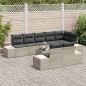 vidaXL Set Giardino 9 Pezzi con Cuscini Grigi in Rattan