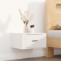 Comodino a Parete Bianco 50x36x25 cm Comodino a Parete Bianco 50x36x25 cm