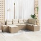 vidaXL Set di divani da giardino da 6 pezzi con cuscini beige in rattan sintetico vidaXL Set di divani da giardino da 6 pezzi con cuscini beige in rattan sintetico