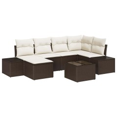 vidaXL Set di Divano da Giardino 6 Pezzi con Cuscini Grigi in Rattan Sintetico