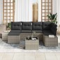 vidaXL Set da giardino 7 pezzi con cuscini grigio in polyrattan