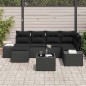 vidaXL Set di divani da giardino , 7 pezzi, cuscini beige in rattan sintetico. vidaXL Set di divani da giardino , 7 pezzi, cuscini beige in rattan sintetico.